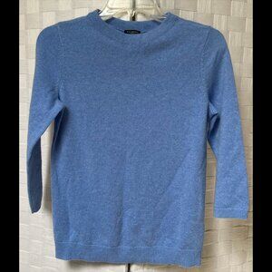 Talbots PURE Cashmere *Mended* Blue 3/4 Sleeve Sweater Size S/P